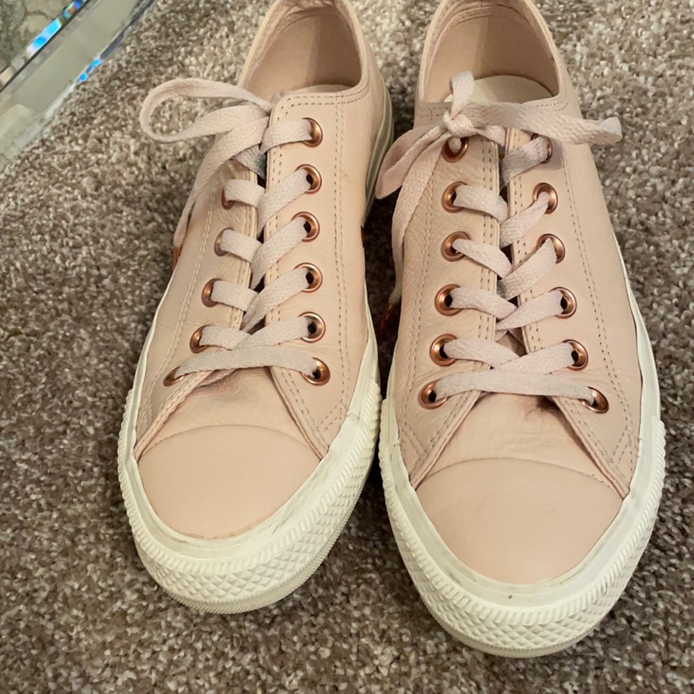 Converse Rose Gold leather sneakers